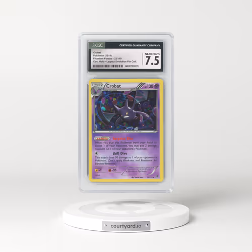 2014 Phantom Forces #33/119 Crobat - Cosmos Holo (Cos. Holo) Legacy Evolution Pin Collection (CGC 7.5 NM+)