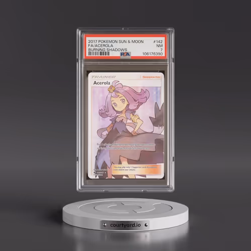 2017 Pokémon Sun & Moon Burning Shadows #142 Acerola - Full Art (PSA 7 NM)