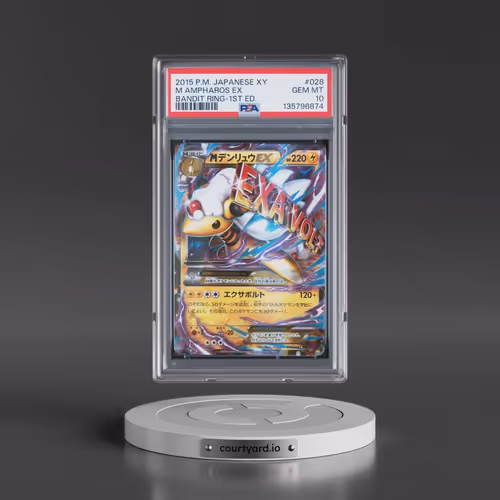 2015 Pokémon XY Bandit Ring #028 M Ampharos EX - 1st Edition Holo (PSA 10 GEM MINT)