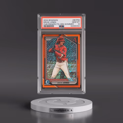 2024 Bowman Chrome Prospects #BCP60 Druw Jones - Orange Shimmer (PSA 10 GEM MINT)