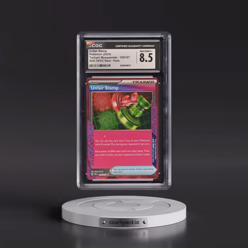 2024 Twilight Masquerade - TWM EN #165/167 Unfair Stamp - ACE SPEC Rare Holo (CGC 8.5 NM-MT+)