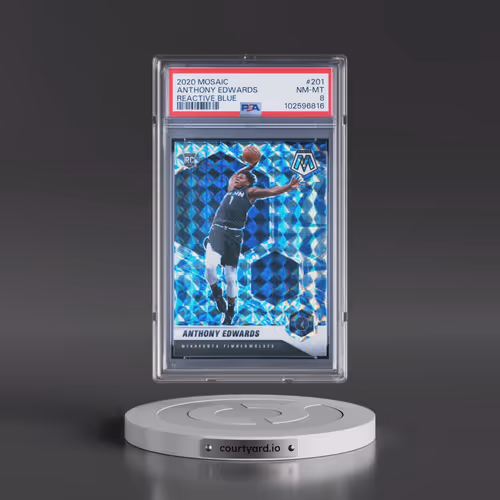 2020 Panini Mosaic #201 Anthony Edwards - Reactive Blue (PSA 8 NM-MT)