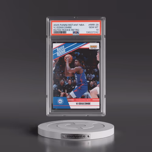 2025 Panini Instant NBA Rated Rookie Retro #RRR-28 VJ Edgecombe (PSA 10 GEM MINT)
