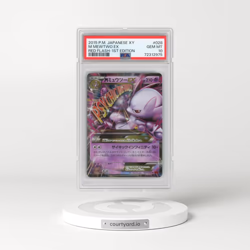 2015 Pokémon XY Red Flash #028 M Mewtwo EX - 1st Edition Holo (PSA 10 GEM MINT)