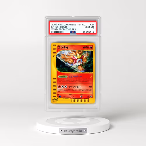 2002 Pokémon Wind From the Sea #027 Entei - 1st Edition Holo (PSA 10 GEM MINT)