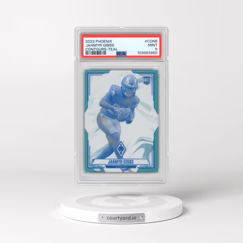 2023 Panini Phoenix Contours #CON8 Jahmyr Gibbs - Teal (PSA 9 MINT)