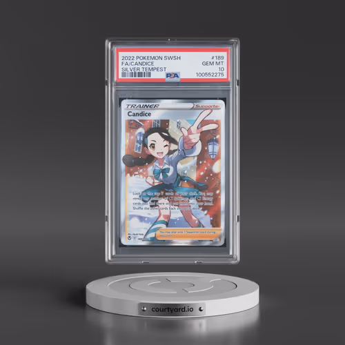 2022 Pokémon Sword & Shield Silver Tempest #189 Candice - Full Art (PSA 10 GEM MINT)