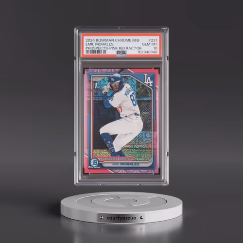 2024 Bowman Mega Box Chrome Prospects #221 Emil Morales - Pink Refractor (PSA 10 GEM MINT)