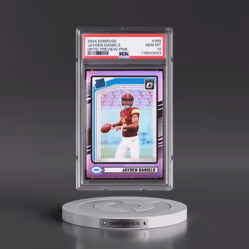2024 Panini Donruss #389 Jayden Daniels - Optic Preview-Pink (PSA 10 GEM MINT)