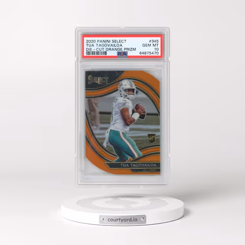 2020 Panini Select #345 Tua Tagovailoa - Die-Cut Orange Prizm (PSA 10 GEM MINT)