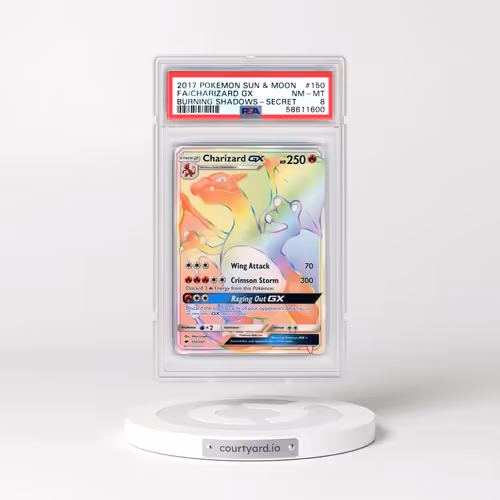 2017 Pokémon Sun & Moon Burning Shadows #150 Charizard GX - Holo Full Art Secret (PSA 8 NM-MT)