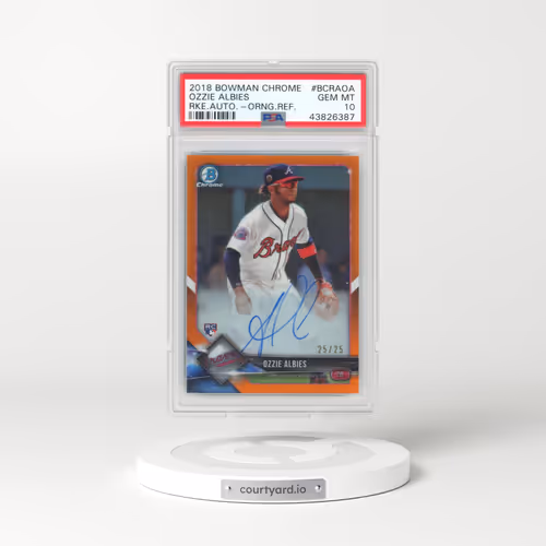 2018 Bowman Chrome Rookie Autographs #BCRAOA Ozzie Albies - Orange Refractor (PSA 10 GEM MINT)