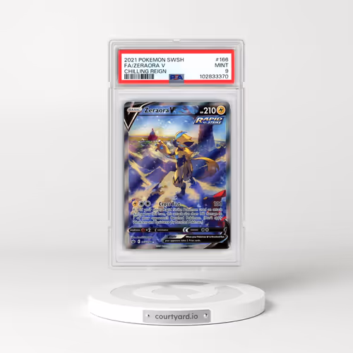 2021 Pokémon Sword & Shield Chilling Reign #166 Zeraora V - Holo Full Art (PSA 9 MINT)
