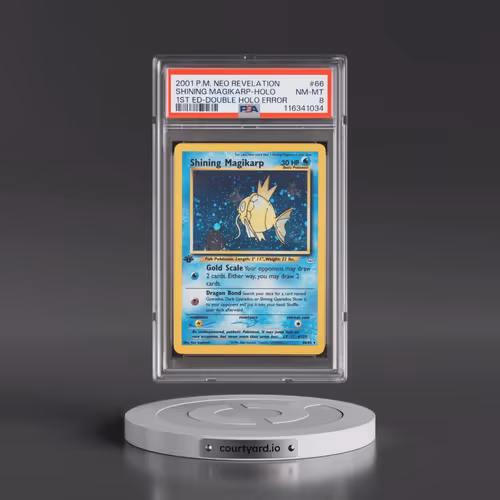 2001 Pokémon Neo Revelation #66 Shining Magikarp - 1st Edition Double Holo Error (PSA 8 NM-MT)