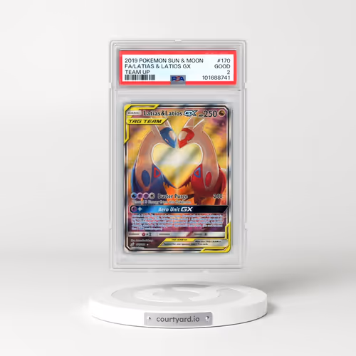 2019 Pokémon Sun & Moon Team Up #170 Latias & Latios GX - Holo Full Art (PSA 2 GOOD)
