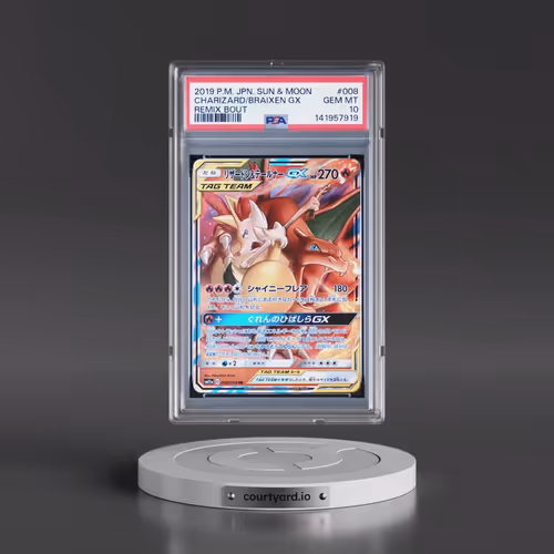 2019 Pokémon Sun & Moon Remix Bout #008 Charizard & Braixen GX - Holo (PSA 10 GEM MINT)