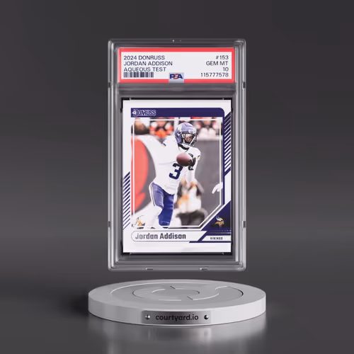 2024 Panini Donruss #153 Jordan Addison - Aqueous Test (PSA 10 GEM MINT)