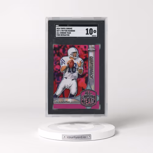 2024 Topps Chrome #ACT-1 Peyton Manning - All-Chrome Team Pink Refractor (SGC 10 GEM MINT)