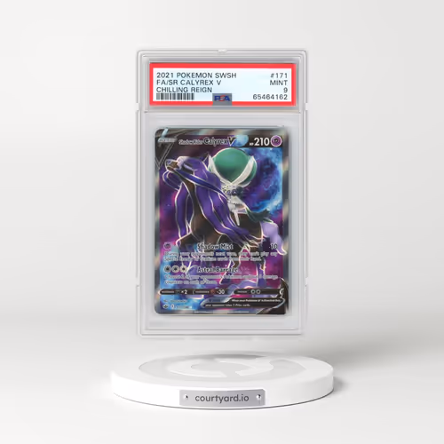 2021 Pokémon Sword & Shield Chilling Reign #171 Shadow Rider Calyrex V - Holo Full Art (PSA 9 MINT)