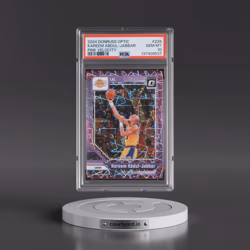 2024 Panini Donruss Optic #228 Kareem Abdul-Jabbar - Pink Velocity (PSA 10 GEM MINT)