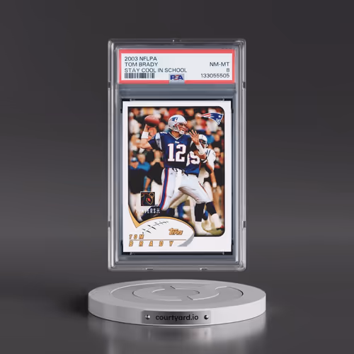 2003 Nflpa Stay Cool in School Tom Brady (PSA 8 NM-MT)