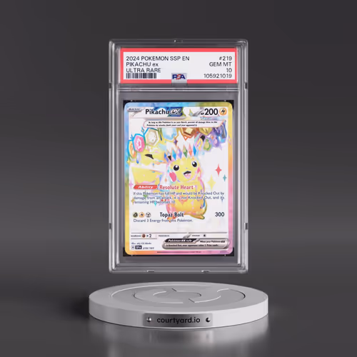 2024 Pokémon Ssp EN-Surging Sparks #219 Pikachu EX - Holo Ultra Rare (PSA 10 GEM MINT)