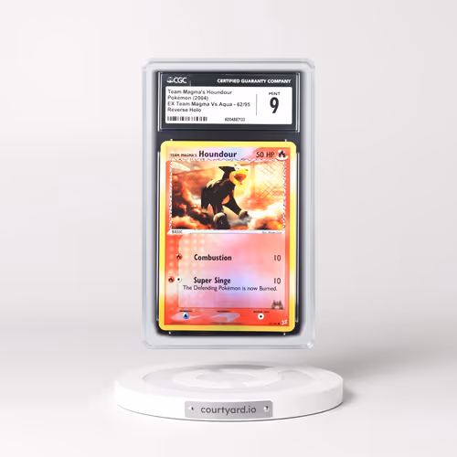 2004 EX Team Magma Vs Team Aqua #62/95 Team Magma's Houndour - Reverse Holo (CGC 9 MINT)