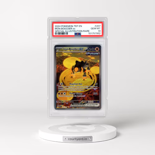 2024 Pokémon Tef EN-Temporal Forces #207 Iron Boulder EX - Holo Special Illustration Rare (PSA 10 GEM MINT)