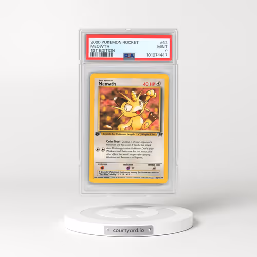 2000 Pokémon Rocket #62 Meowth - 1st Edition (PSA 9 MINT)
