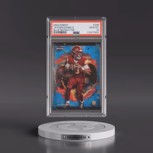 2024 Topps Finest #246 Jayden Daniels - Blue Refractor (PSA 10 GEM MINT)