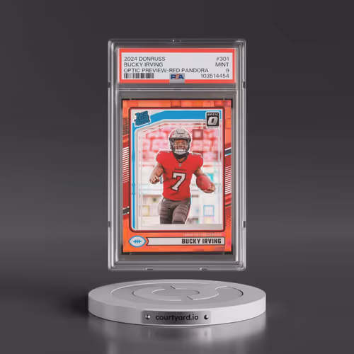2024 Panini Donruss #301 Bucky Irving - Optic Preview-Red Pandora (PSA 9 MINT)