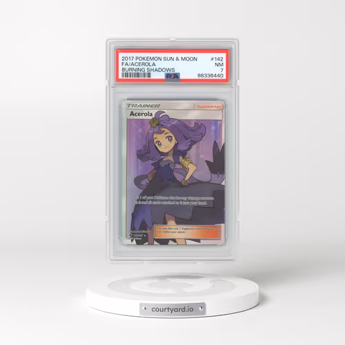 2017 Pokémon Sun & Moon Burning Shadows #142 Acerola - Full Art (PSA 7 NM)