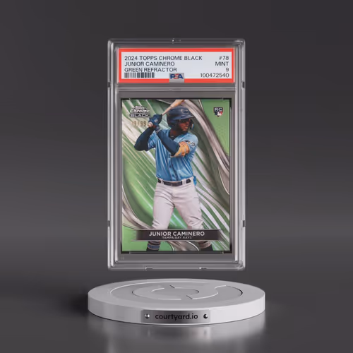 2024 Topps Chrome Black #78 Junior Caminero - Green Refractor (PSA 9 MINT)