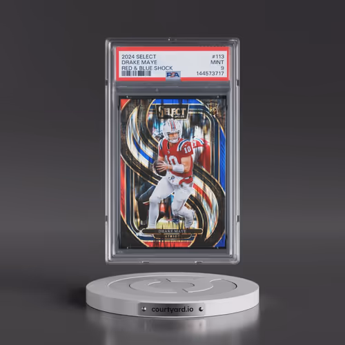 2024 Panini Select #113 Drake Maye - Red & Blue Shock (PSA 9 MINT)