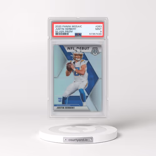 2020 Panini Mosaic #263 Justin Herbert - Silver Prizm (PSA 9 MINT)