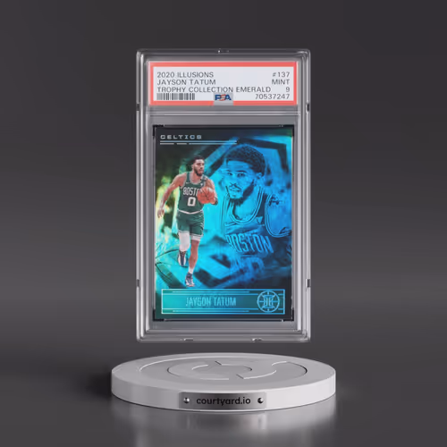2020 Panini Illusions #137 Jayson Tatum - Trophy Collection Emerald (PSA 9 MINT)