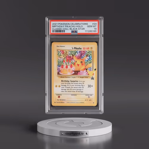 2021 Pokémon Celebrations Classic Collection #24 Birthday Pikachu - Holo (PSA 10 GEM MINT)