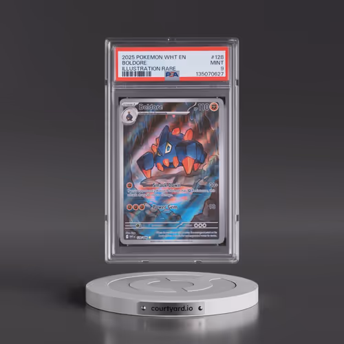 2025 Pokémon Wht EN-White Flare #128 Boldore - Illustration Rare (PSA 9 MINT)
