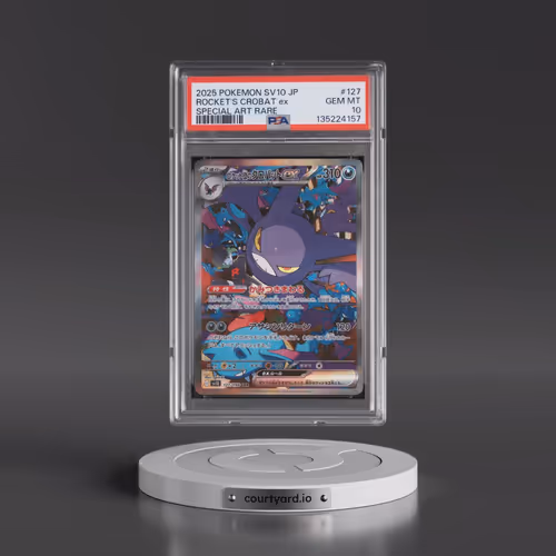 2025 Pokémon SV10-Glory of Team Rocket #127 Team Rocket's Crobat EX - Holo Special Art Rare (PSA 10