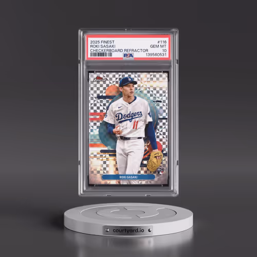 2025 Topps Finest #116 Roki Sasaki - Checkerboard Refractor (PSA 10 GEM MINT)