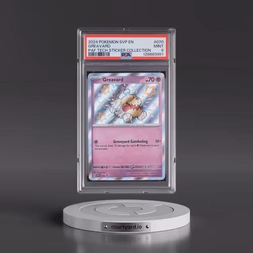 2024 Pokémon Svp EN-SV Black Star Promo #070 Greavard - Paldean Fates Tech Sticker Collection (PSA 9