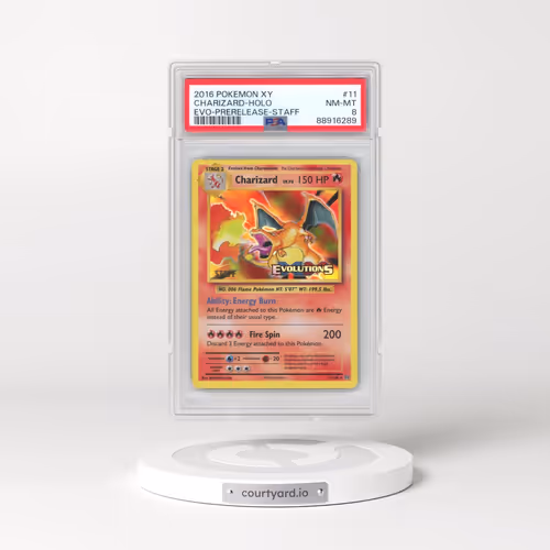 2016 Pokémon XY Evolutions #11 Charizard - Holo Prerelease-Staff (PSA 8 NM-MT)