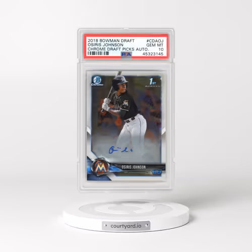 2018 Bowman Draft Chrome Draft Picks Autographs #CDAOJ Osiris Johnson (PSA 10 GEM MINT)