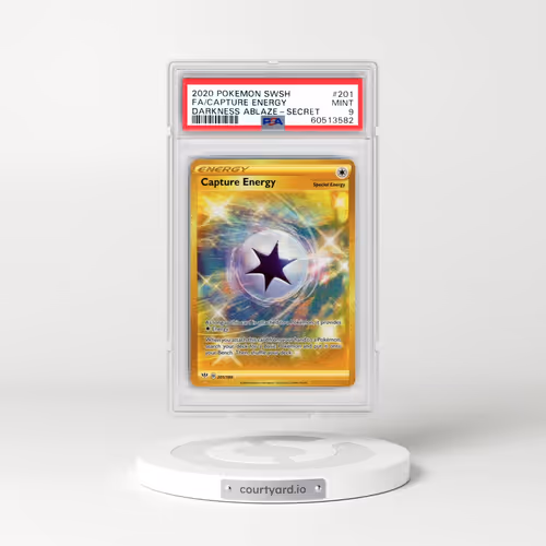 2020 Pokémon Sword & Shield Darkness Ablaze #201 Capture Energy - Full Art Secret (PSA 9 MINT)