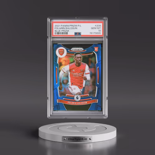 2021 Panini Prizm Premier League #208 Folarin Balogun - Blue Prizm (PSA 10 GEM MINT)