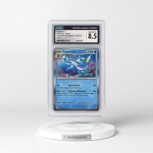 2025 Prismatic Evolutions - PRE EN #022/131 Vaporeon - Holo (CGC 8.5 NM-MT+)