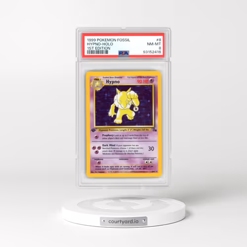 1999 Pokémon Fossil #8 Hypno - 1st Edition Holo (PSA 8 NM-MT)