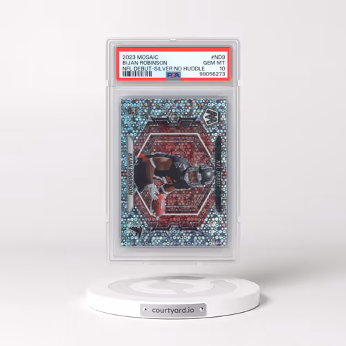 2023 Panini Mosaic NFL Debut #ND9 Bijan Robinson - Silver No Huddle (PSA 10 GEM MINT)