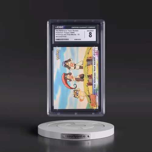 1999 Pokémon the First Movie #12 The Nefarious Team Rocket - Second Print (Black Topps Logo) (CGC 8