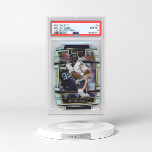 2021 Panini Select #50 Justin Fields - Die-Cut Silver Prizm (PSA 8 NM-MT)